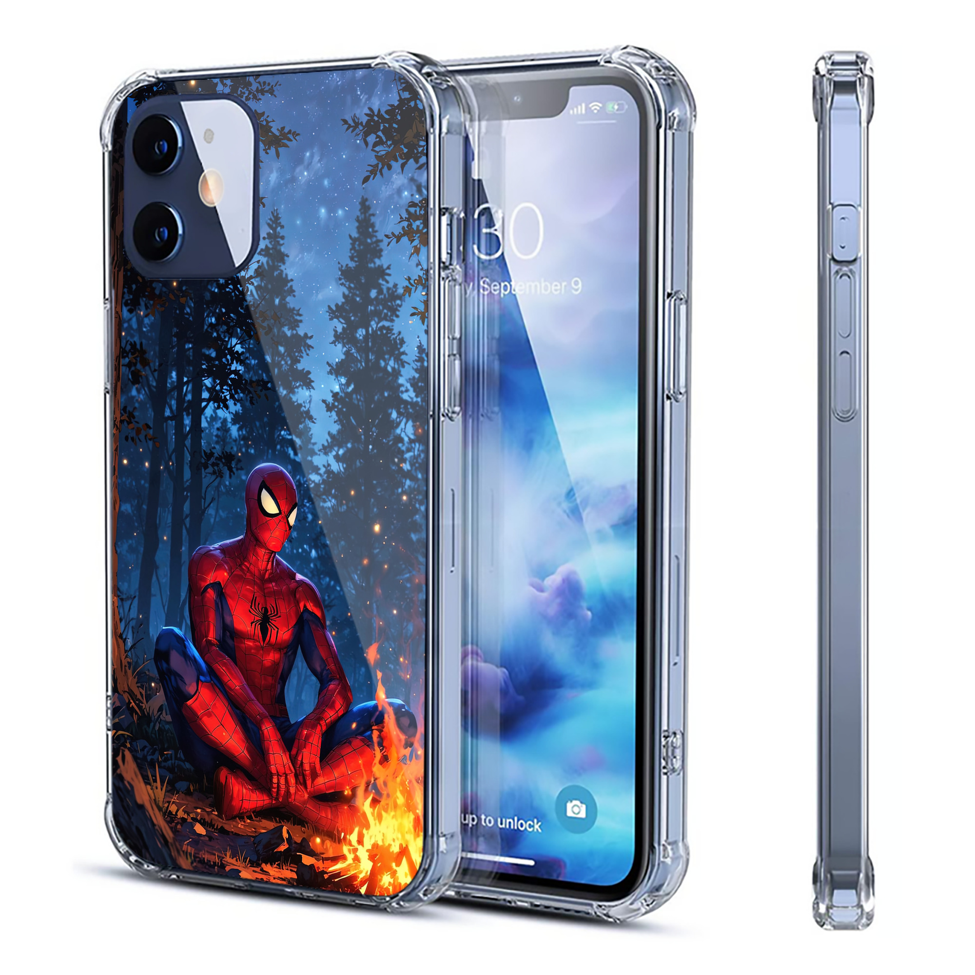 （画像用） Spider Man スパイダーマン 【iPhone 12シリーズ対応】透明スマホケース（クリアソフトケース）